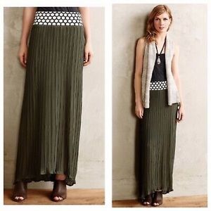 Anthropologie Pleated Maxi Skirt Medium